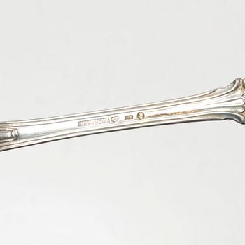 Matskedar, 6 st, silver, modell Olga, Hans Georg Vogt & Söner, Kristianstad, 1859.