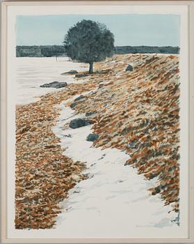 ÅKE V LARSSON, 2 st, akvareller, sign.