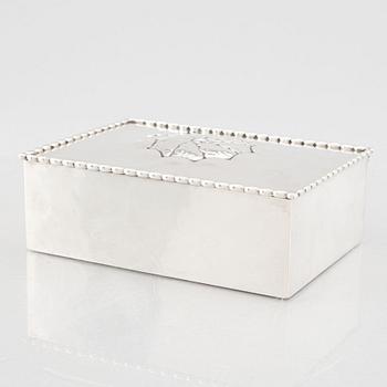 Georg Jensen, an 830/1000 silver box, Copenhagen 1915-1919, design nr 39, Swedish import marks.