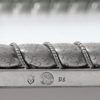 Estrid Ericson, a pewter framed mirror model "A 2518", Firma Svenskt Tenn, Stockholm, 1947.