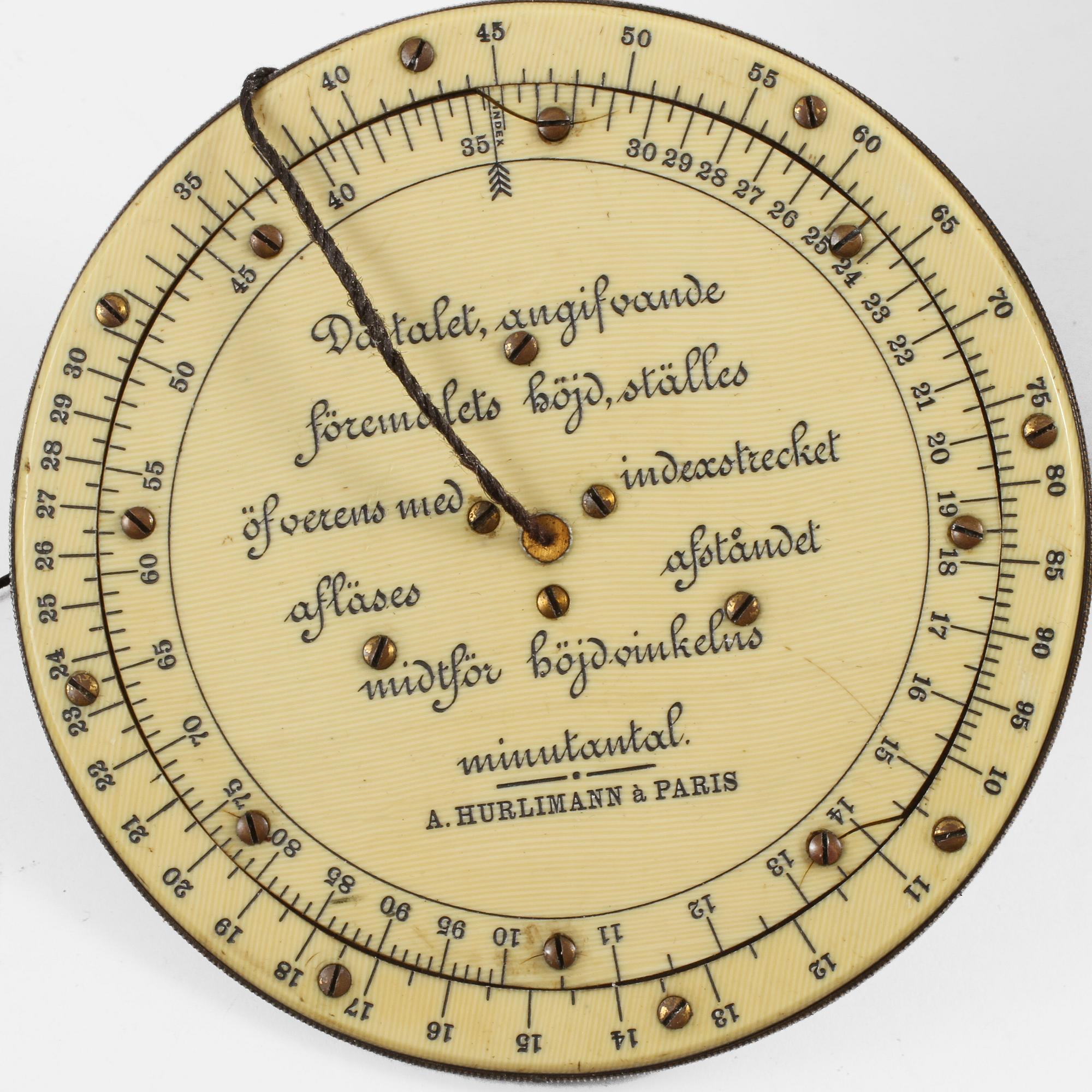 PEJLINSTRUMENT, A. Hurlimann Ponthus & Therrode, Paris, Frankrike, 1900-talets början.
