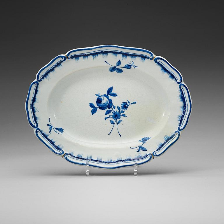 A Stralsund faience dish, Sweden circa 1768.