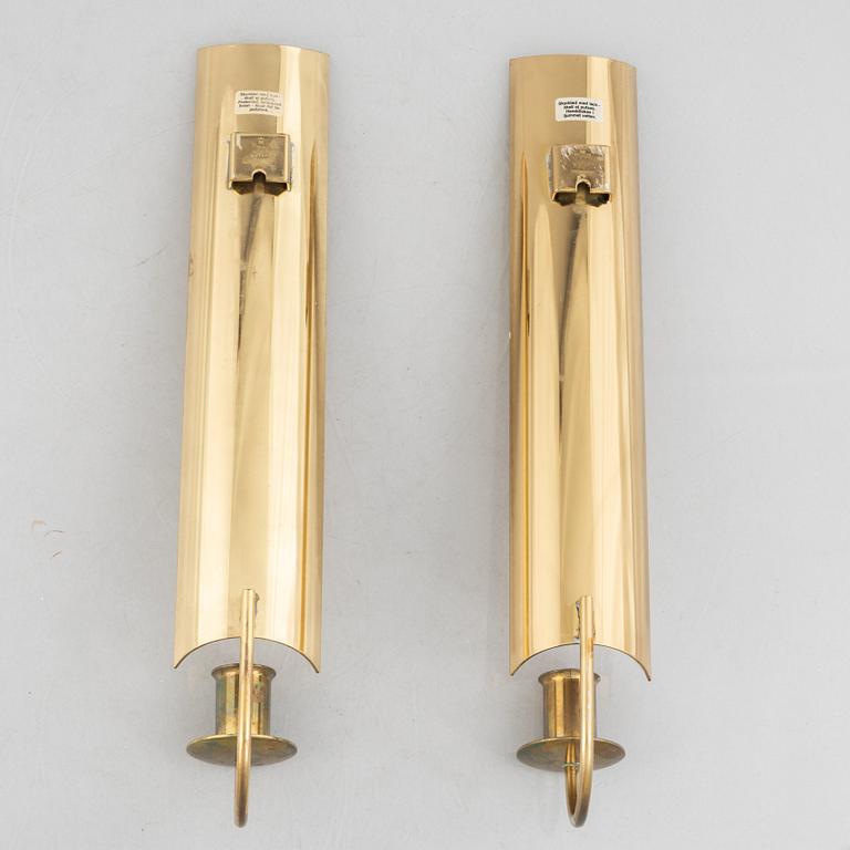 Pierre Forssell, a pair of wall sconces, 'Reflex', Skultuna, 1990-94.