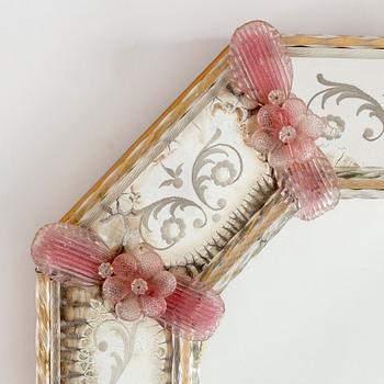 A MIRROR, possibly Murano, Italy. 20th century.