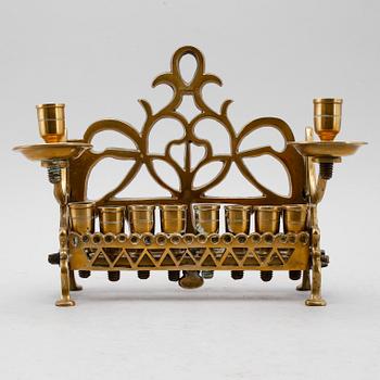 LJUSSTAKE, mässing, Judaica, sannolikt 1800-tal.