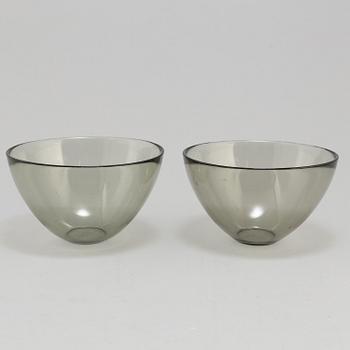 Seven 'Fuga' glass bowls by Sven Palmqvist, Orrefors.