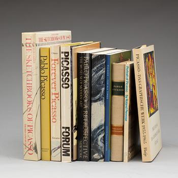 PARTI KONSTBÖCKER Pablo Picasso 10 st. Bl.a."Je Suis le  Cahier The Sketchbook of Picasso". Thames and Hudson, 1986.