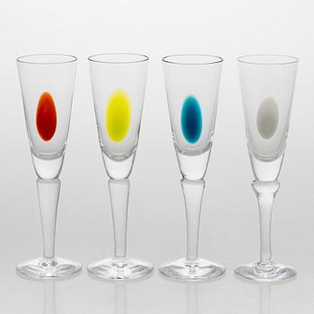 Gunnel Sahlin, A set of 11 licquer glasses, 'Marrakech'-serie, Kosta Boda Sweden.
