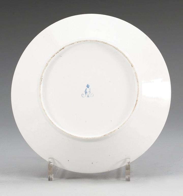 TALLRIK, porslin. Kejserliga Porslinsmanufakturen, S:t Petersburg, Nicolaus I.