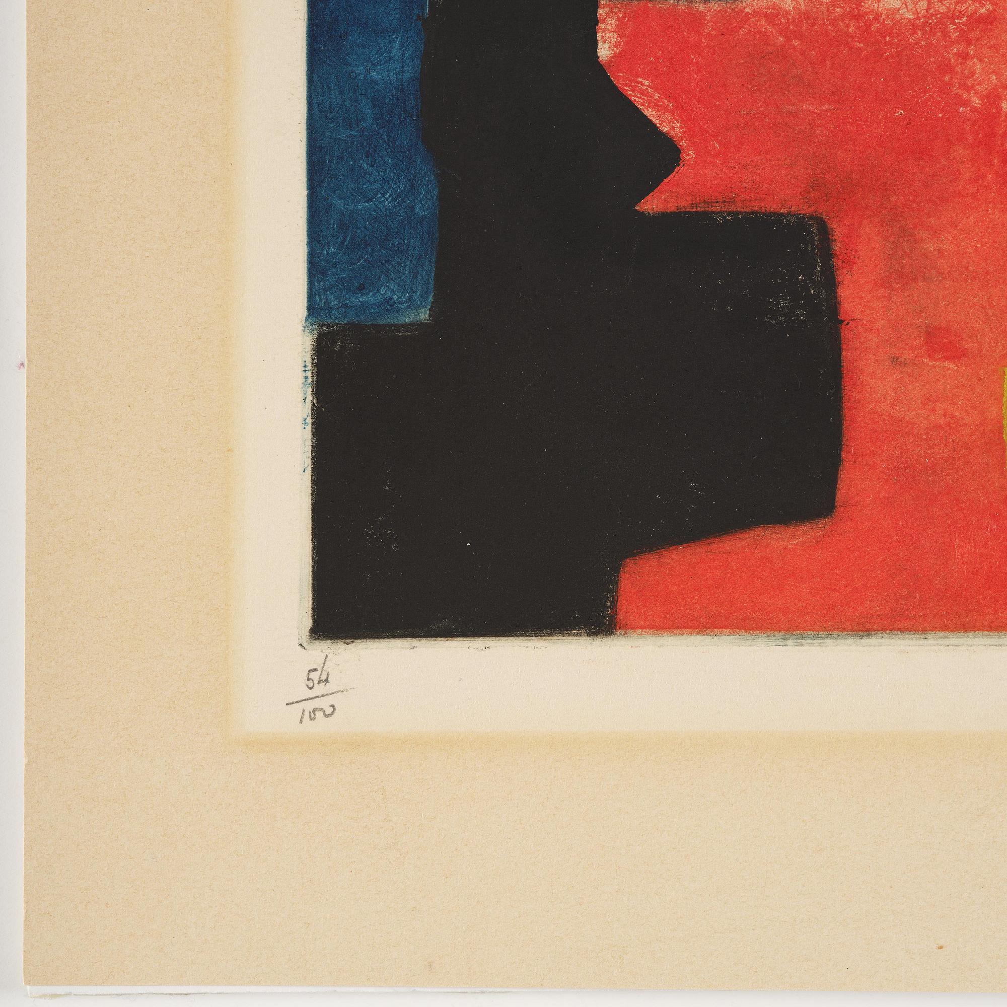 Serge Poliakoff, "Composition bleue, rouge, verte et noire".