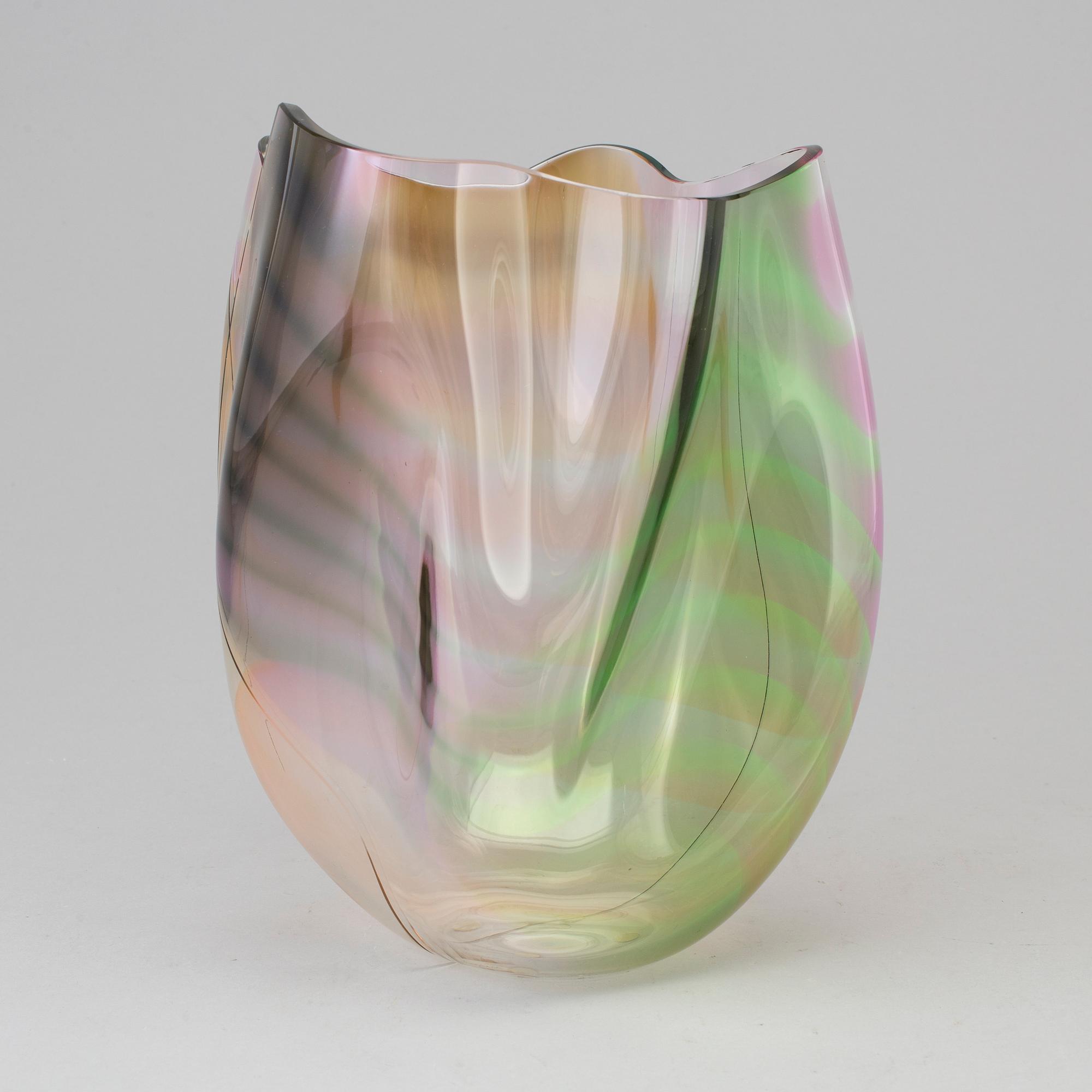 GUNNAR CYRÉN, vas, glas, "Cyrano", Orrefors Unique, signerad och daterad 85.