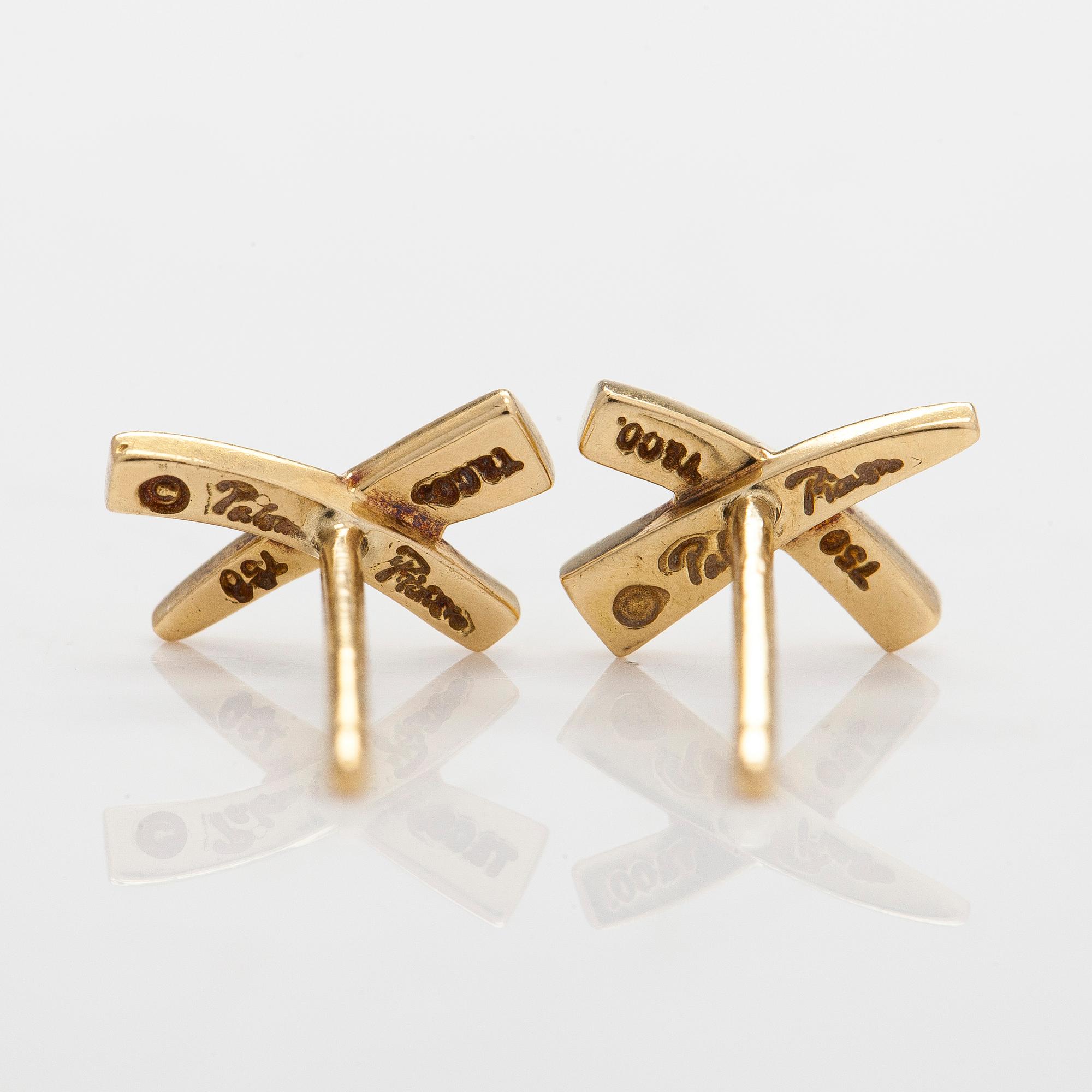 Tiffany & Co, Paloma Picasso, korvakorut, "X Kiss", 18K kultaa.