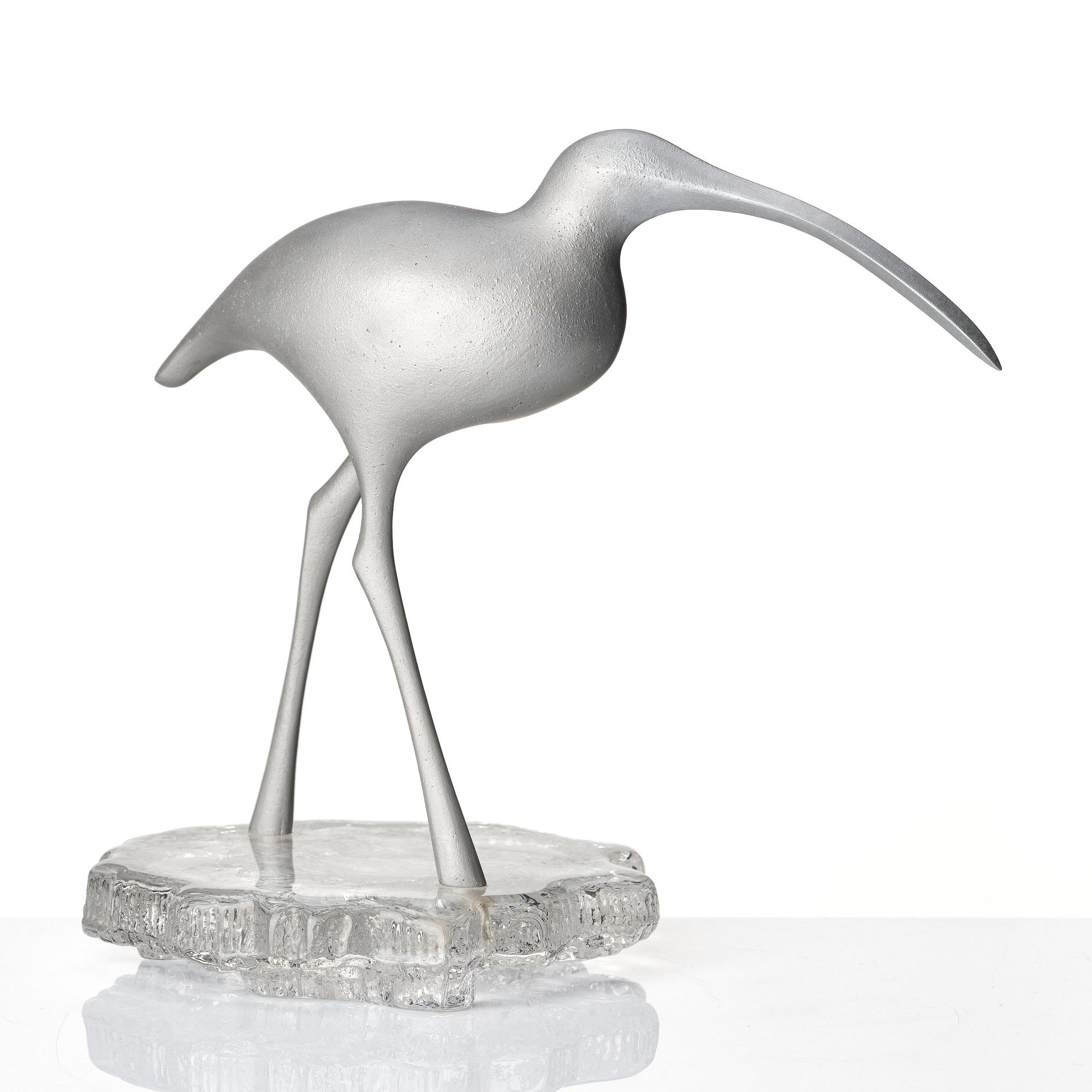 Tapio Wirkkala, an aluminium sculpture of a bird, 'Suokurppa' (Bog snipe), model 'TW 513', Kultakeskus Oy, Finland 1970s.