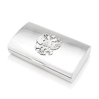 215. A silver cigarbox, mark of C.E. Bolin, S:t Petersburg 1896-1908.