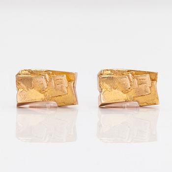 Björn Weckström, A pair of 14K gold cufflinks, Lapponia 1971.