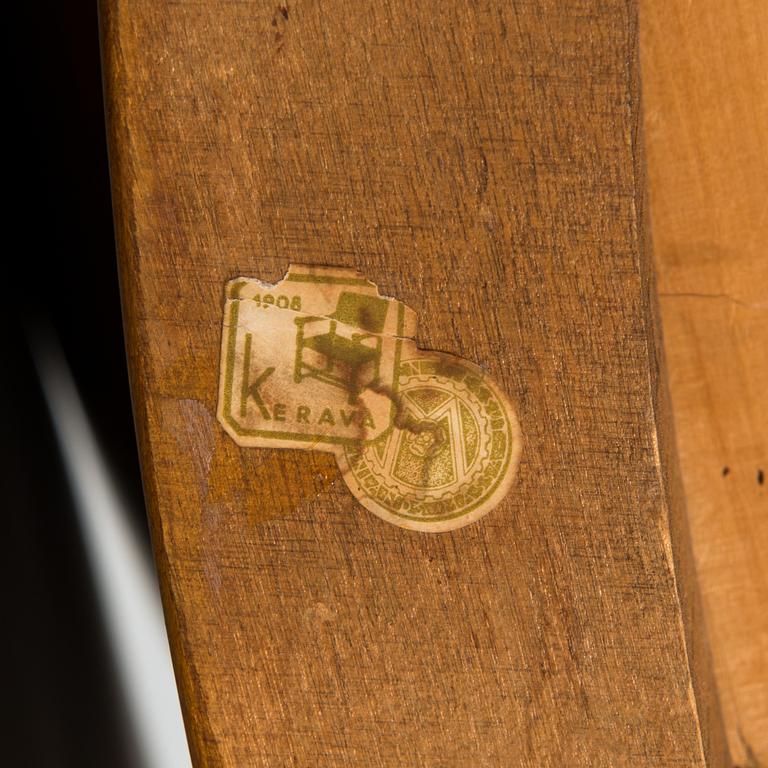 Einari Kyöstilä, a pair of 1940s open armchairs for Oy Stockmann Ab, Keravan Puusepäntehdas, Finland.