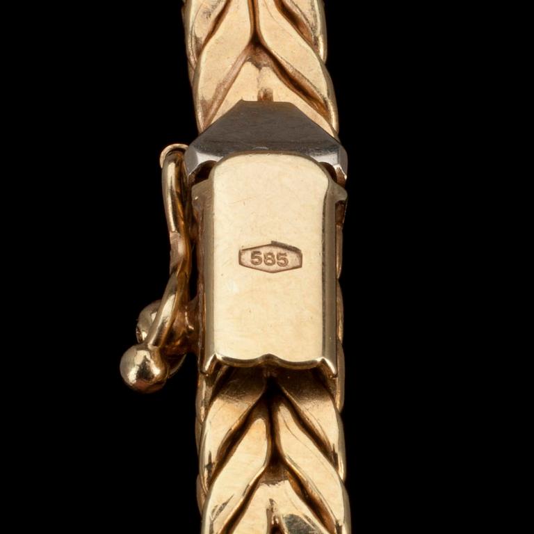 HALSKED, "Rävsvans" 14K guld, Italien. Vikt 22 g. 1900-talets slut.
