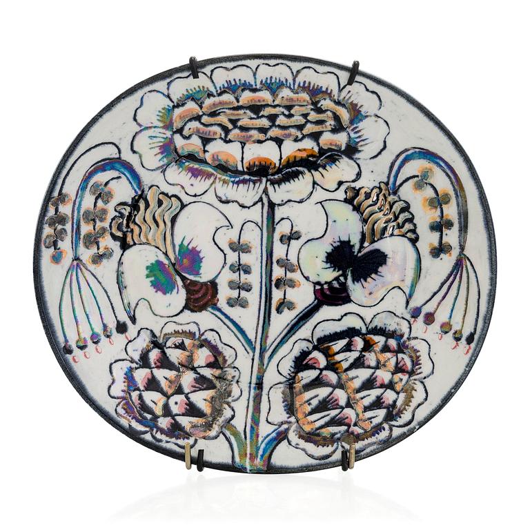 Birger Kaipiainen, dekorationstallrik, stengods, signerad Kaipiainen.