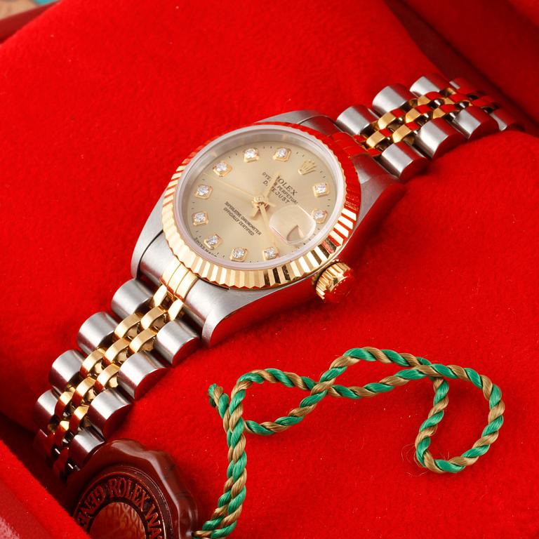 DAMARMBANDSUR, Rolex, Oyster Perpetual Datejust, stål och guld, ca 1997/8.