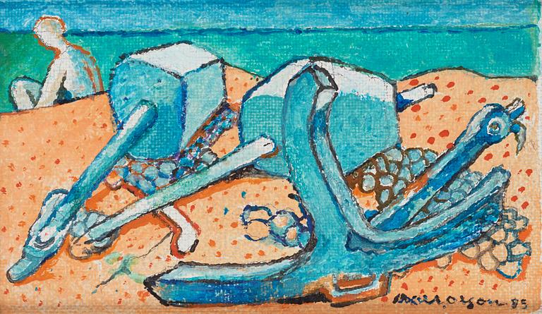 Axel Olson, oil on panel, signed and dated -85.