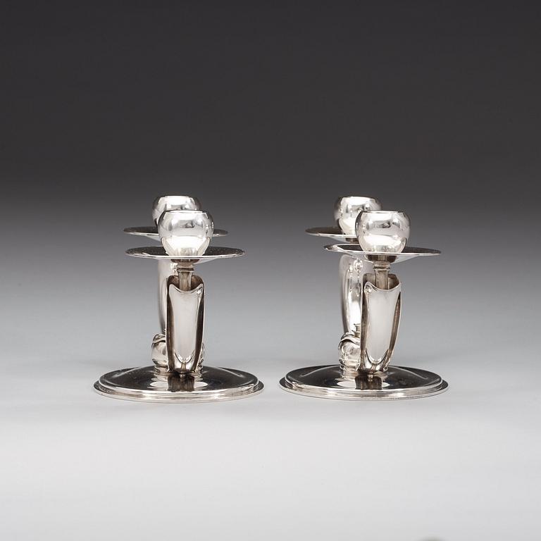 A pair of Nordisk Silverkonst candelabra, Helsingborg 1949.