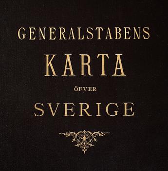 KARTBOK, "Generalstabens karta öfver Sverige", utgiven av generalstabens litografiska anstalt, 1800-talets slut.