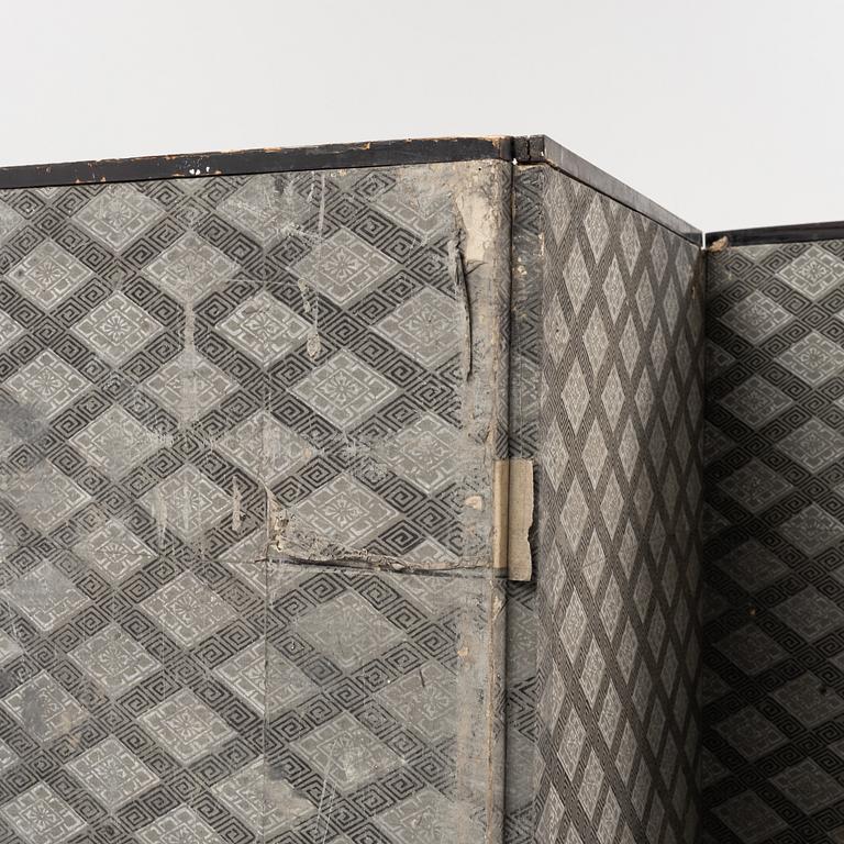A Japanese six fold screen, probably 19th century.