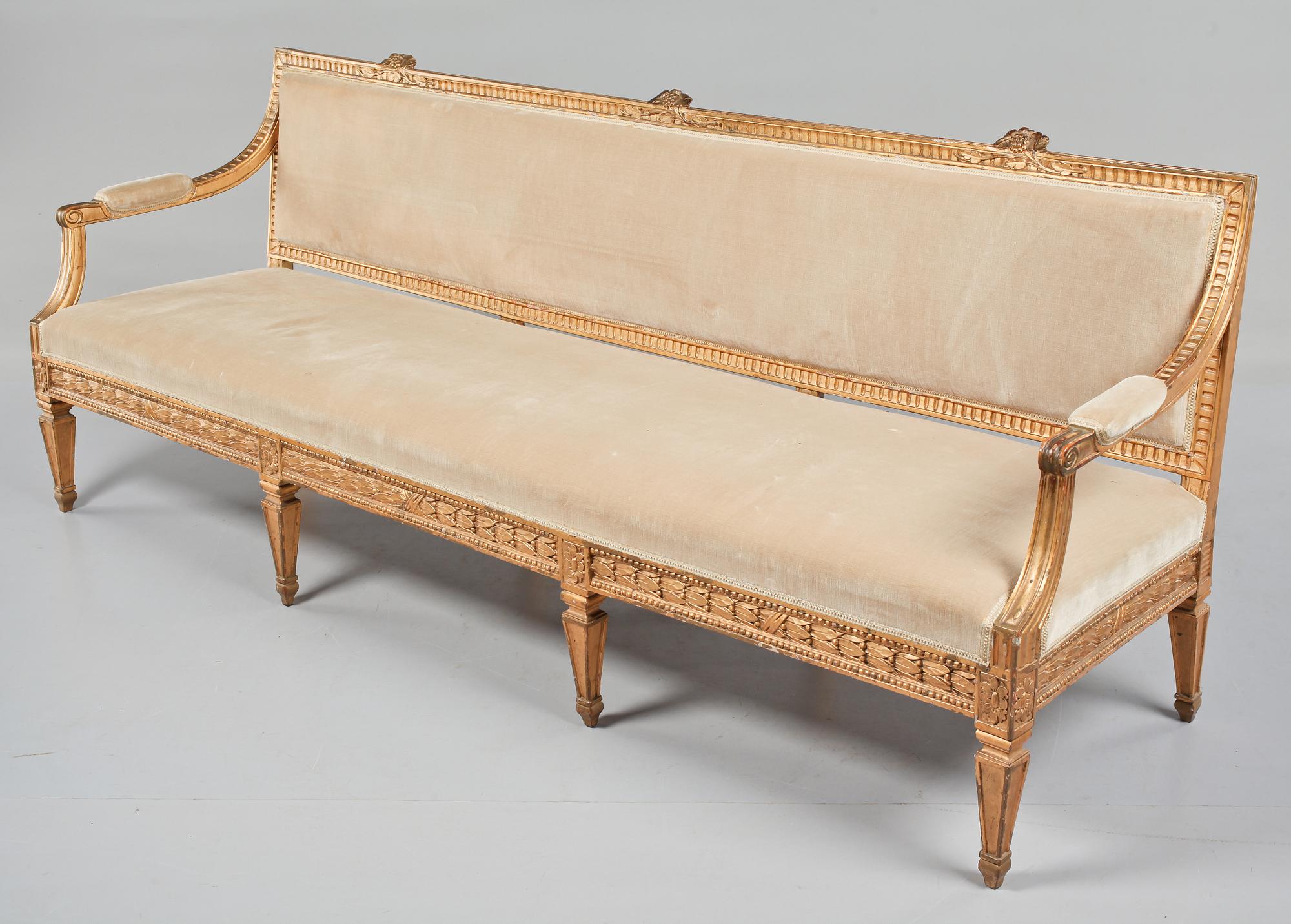 SOFFA, gustaviansk, omkring sekelskiftet 1700/1800.