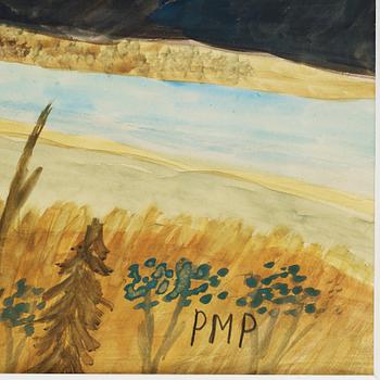 Primus Mortimer Pettersson, akvarell på papper, signerad PMP.