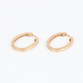 ÖRHÄNGEN, 14K guld med åttkantslipade diamanter tot ca 0,15 ct. Vikt 2,6 gram.