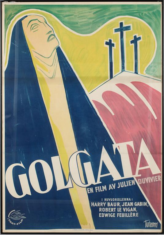 FILMAFFISCH, litografiskt tryck, "Golgata", Torhamn, 1935.