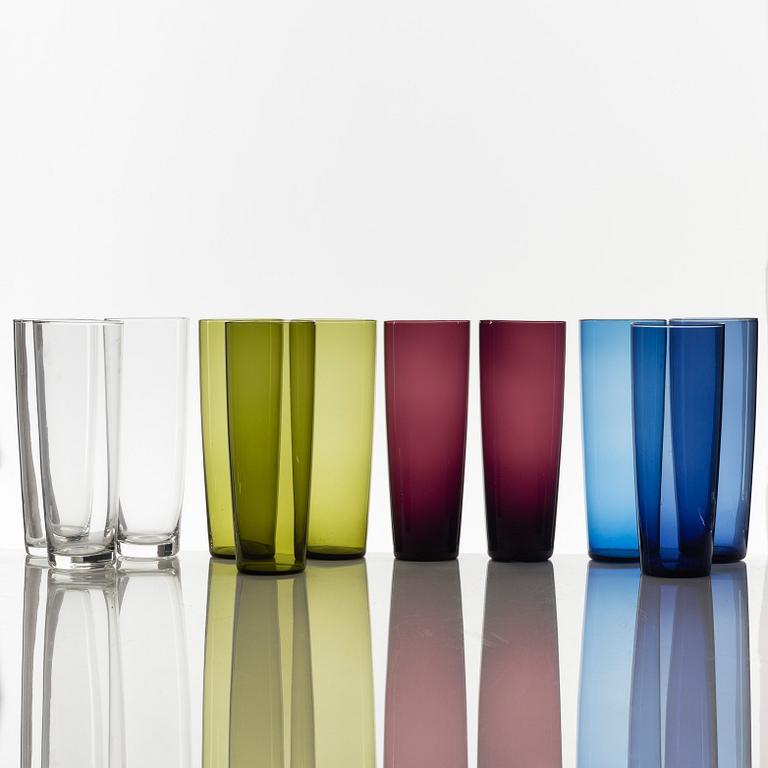 Tapio Wirkkala, mehulaseja, 11 kpl, malli 2204, Iittala. Tuotannossa 1956-1969.