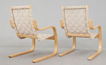 FÅTÖLJER, ett par, "406", Alvar Aalto, Finland, 1900-talets slut.