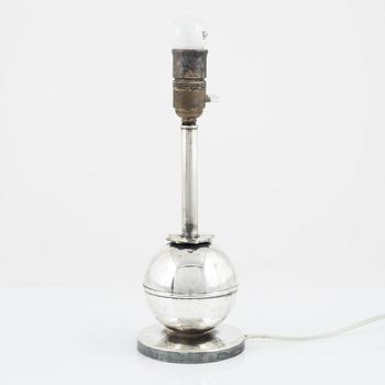 A silver plated table light, 1930's.