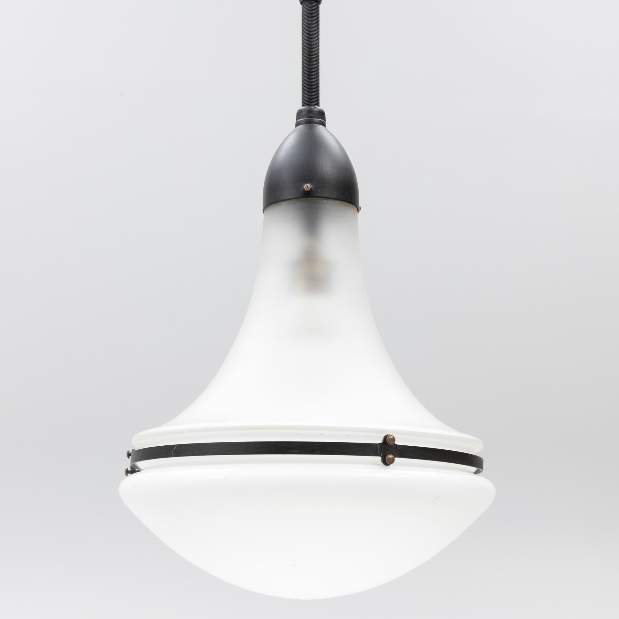 Peter Behrens, a 'Luzette' ceiling lamp, AEG or Siemens-Schuckert, Functionalism, Germany, first half of the 20th century.