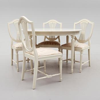MATGRUPP, 5 delar, gustaviansk stil, 1900-talets andra hälft.