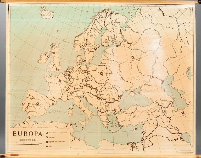 SKOLKARTOR, 2 st. "Alpländerna" och "Europa".