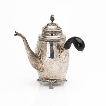Anders Lundqvist, coffee pot, silver, Stockholm, 1821.
