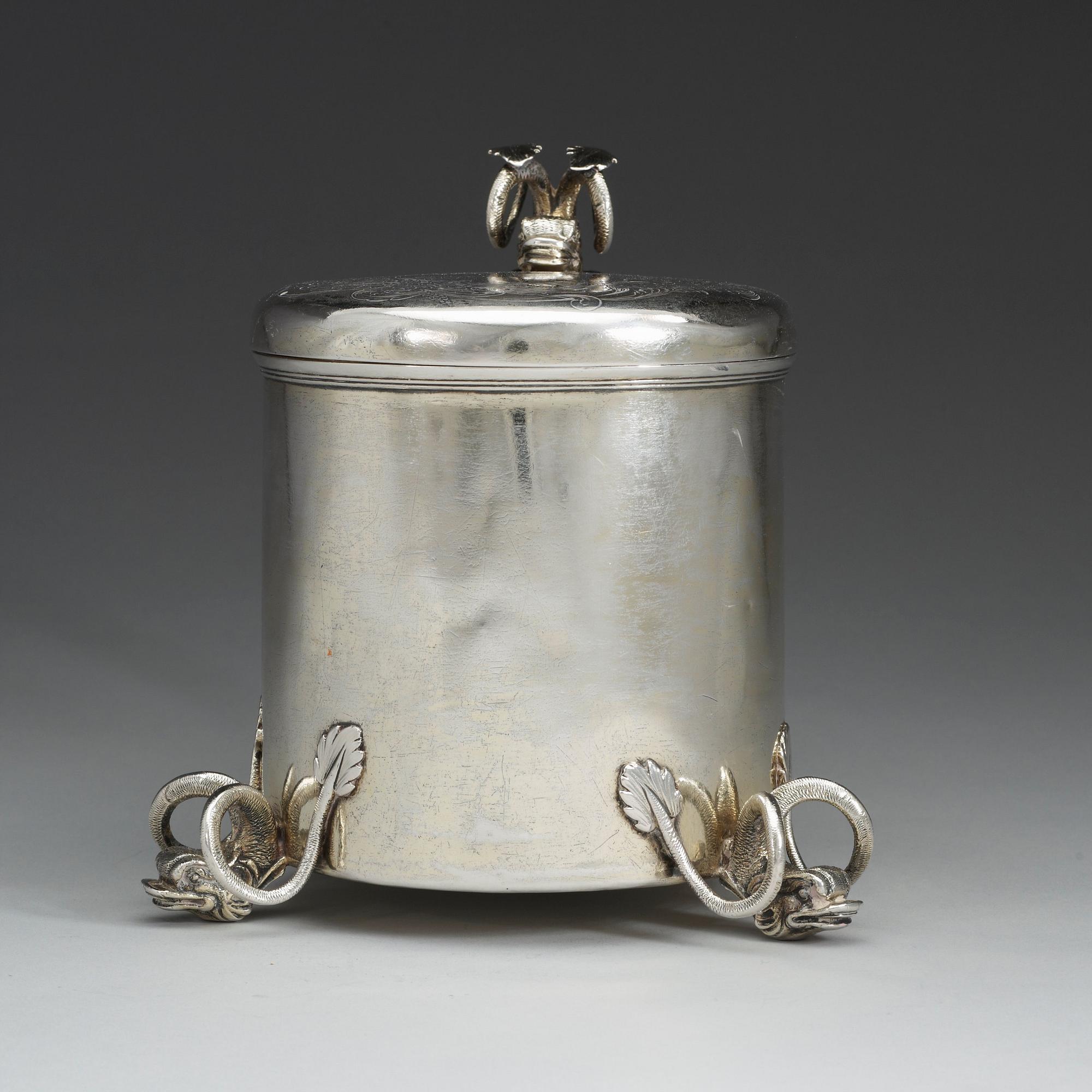 DRYCKESKANNA, av Jörgen Stilche, Köpenhamn 1671. Barock.