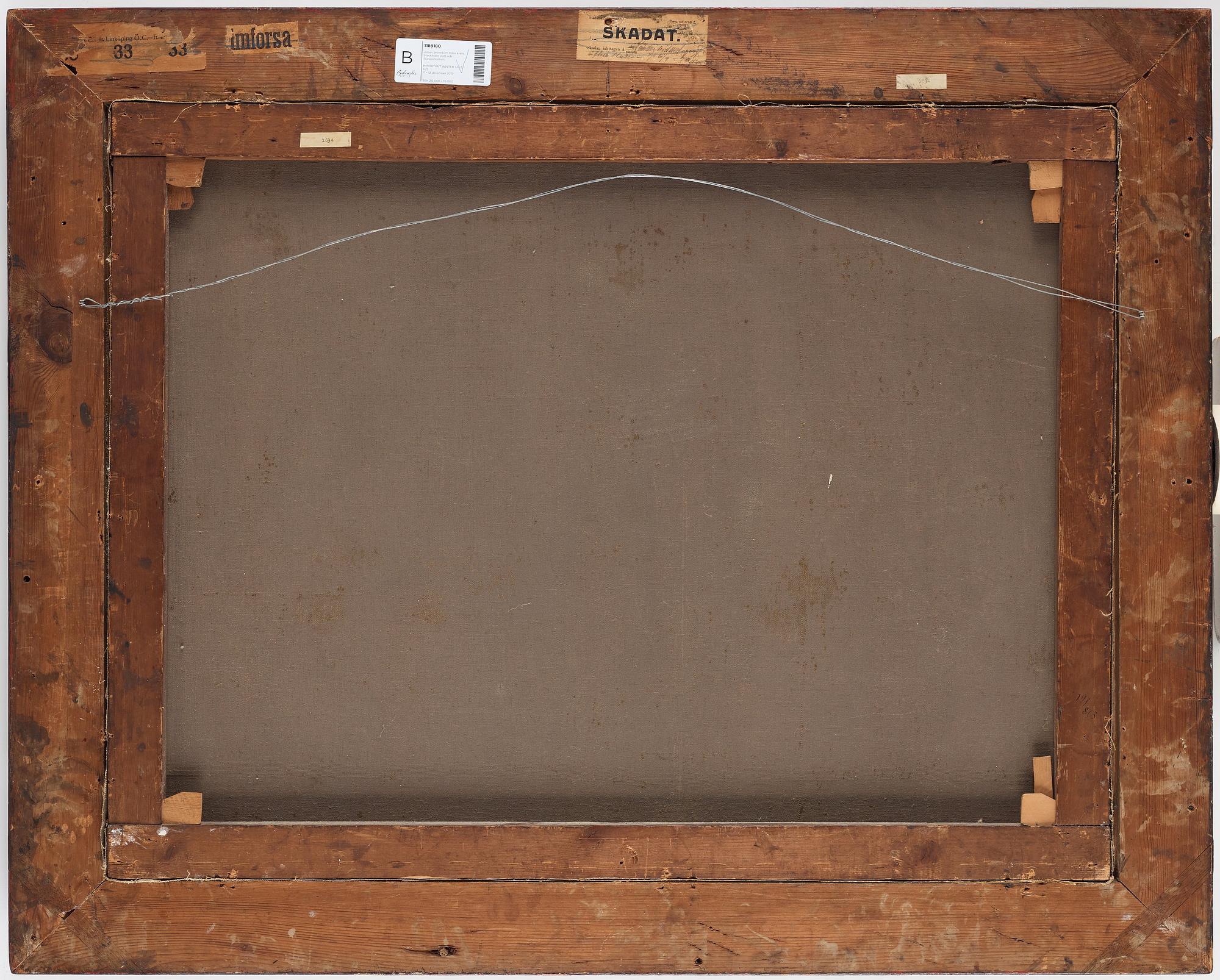 JOHAN SEVENBOM, circle of. Unsigned. Relined canvas 72 x 92.5 cm.