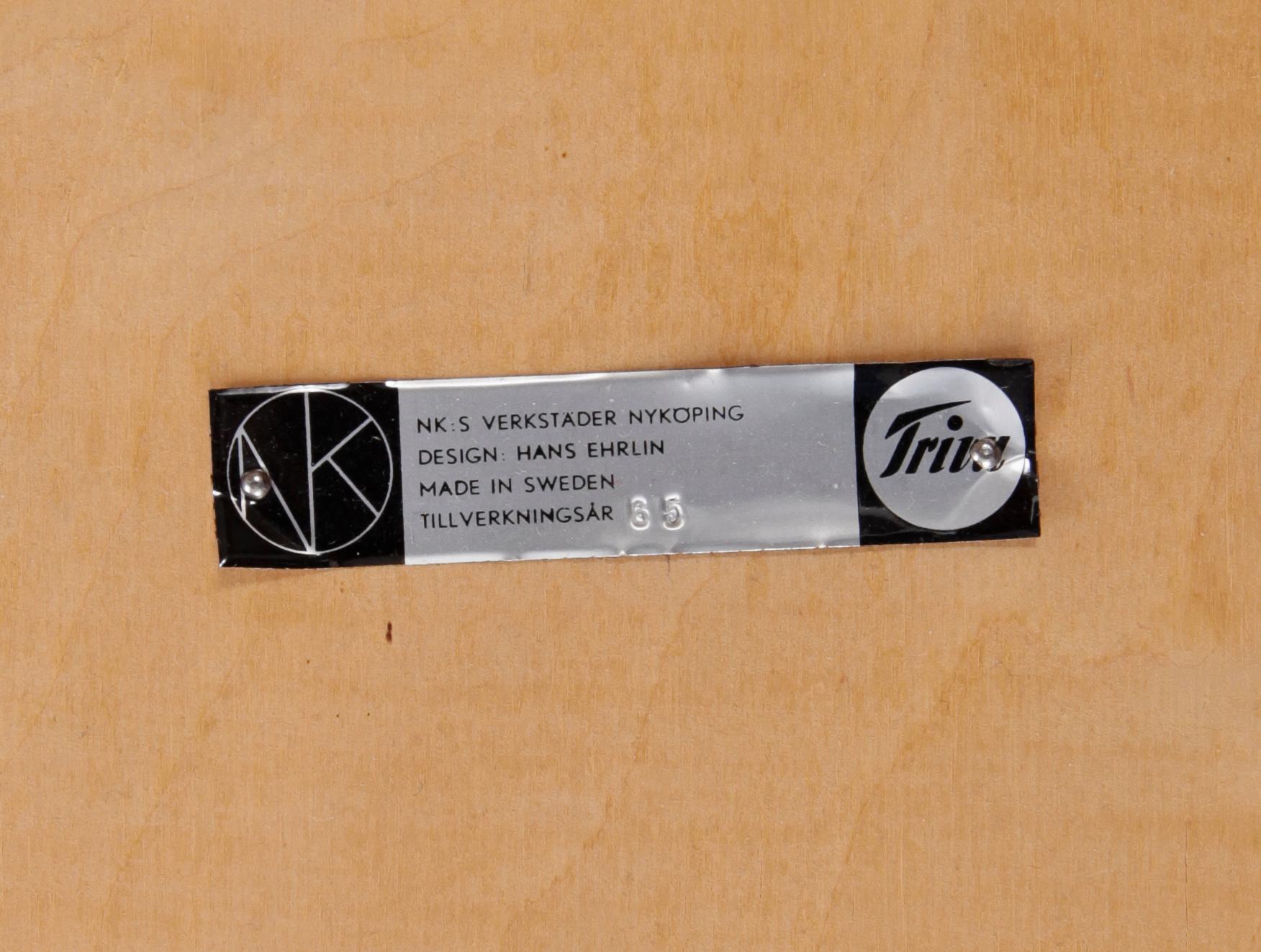 STOLAR, 8 st, ur NK:s Triva-serie, tillverkade vid NK:s verkstäder i Nyköping, 1960-tal.