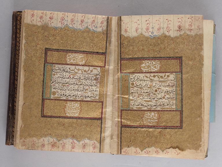 KORAN. Konstantinopel 1716. Höjd 15,5 x 11,5 cm.