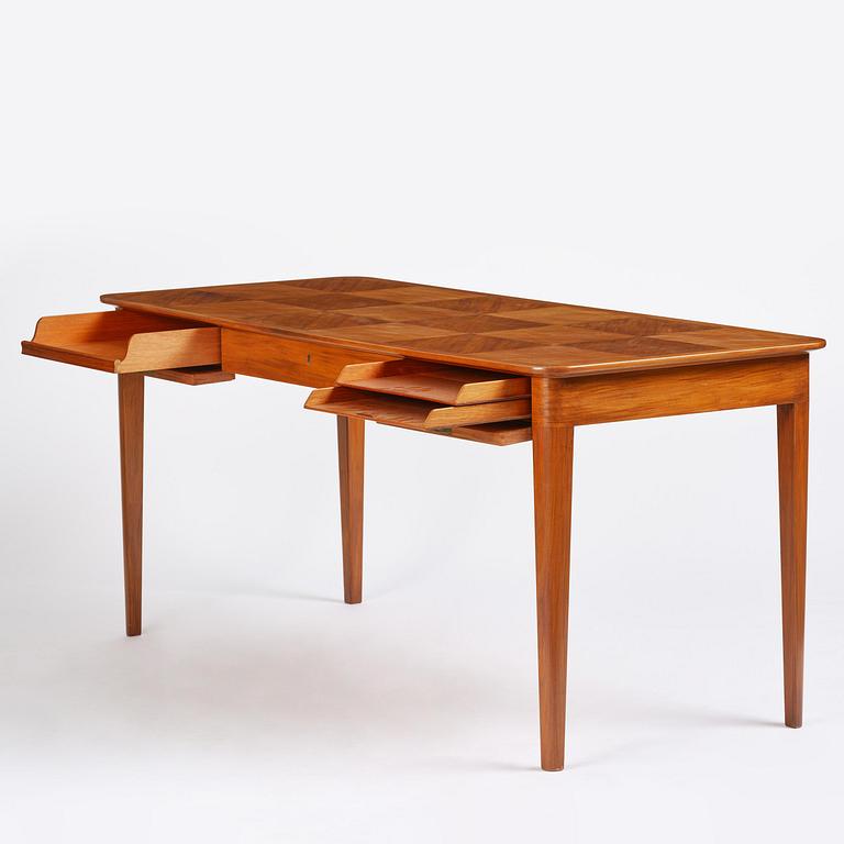Oscar Nilsson, a mahogany desk, cabinetmaker Allan Lindgren, Stockholm, 1938.