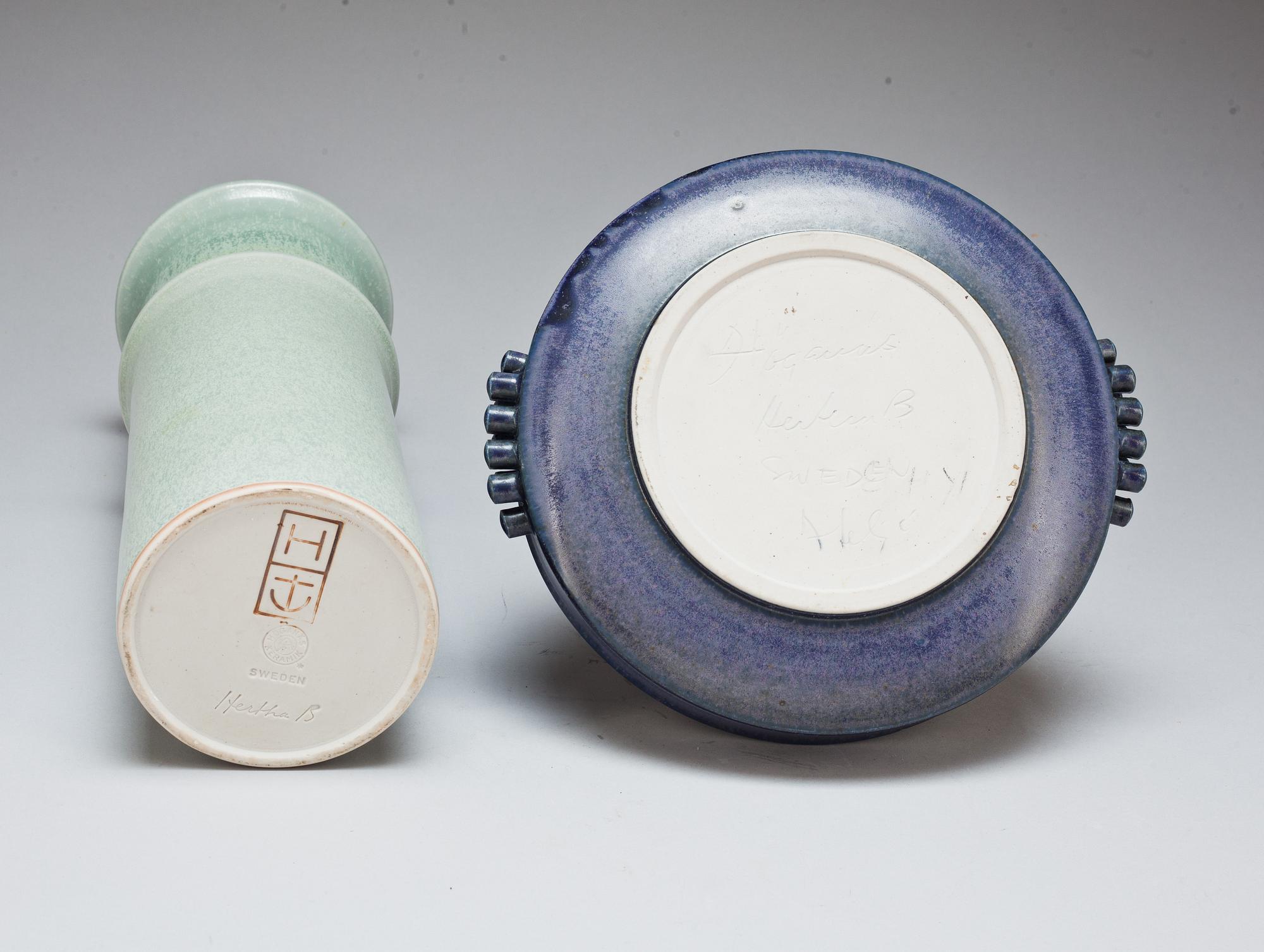 VASER, 4 st samt SKÅL, Hertha Bengtsson, Höganäs, 1900-talets andra hälft.