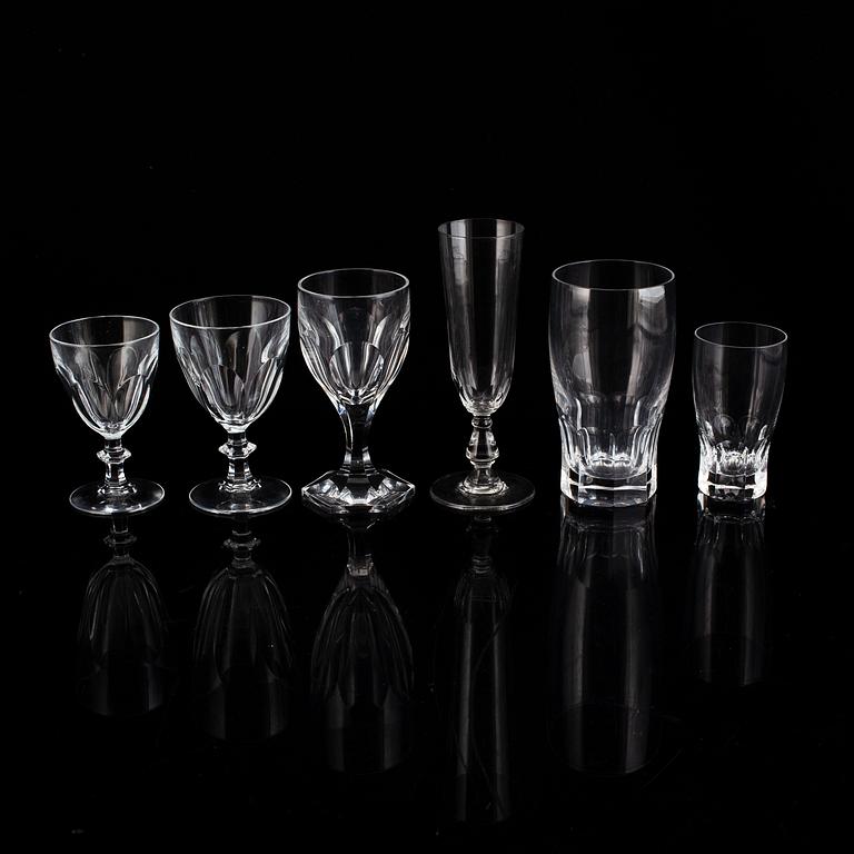 A glass service, 20th Century, presumably Orrefors. (61 pieces).