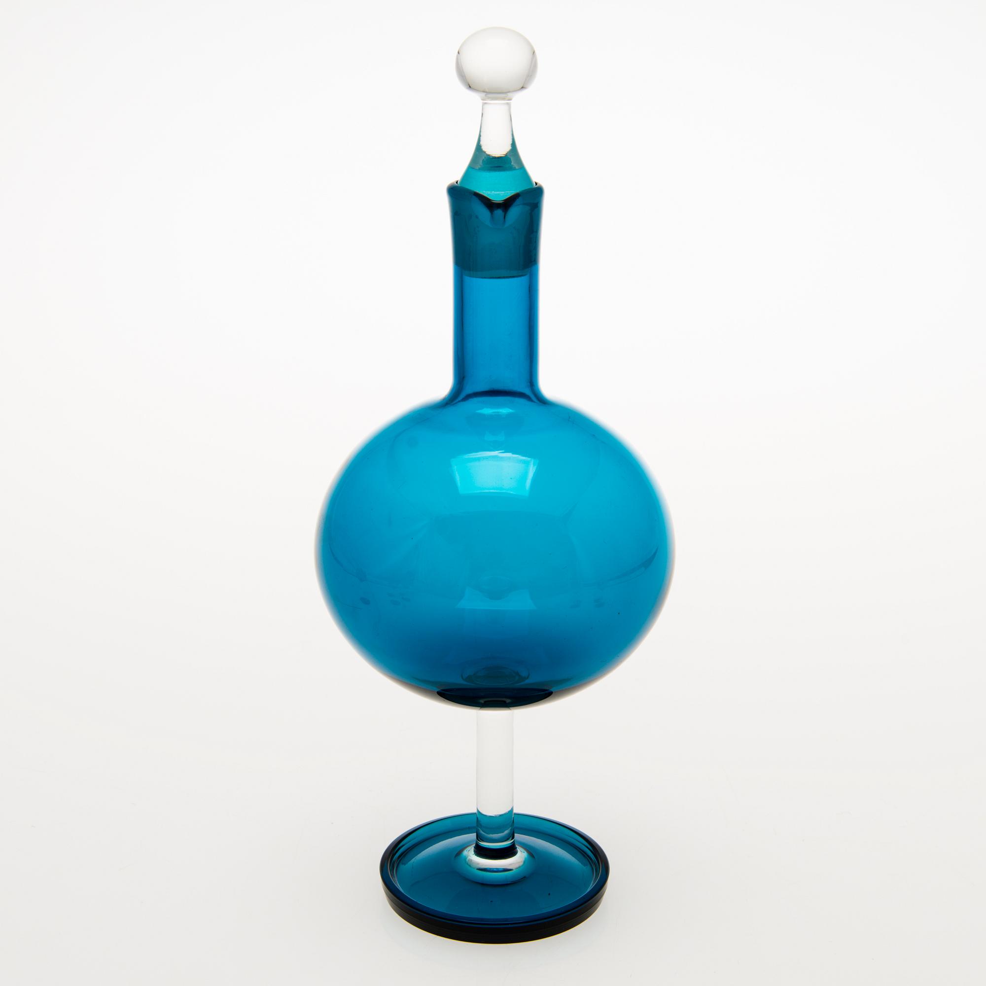 NANNY STILL, "Harlekiini" Liköörikarahvi ja 9 liköörilasia, Riihimäen Lasi Oy. 1950-60-luku.