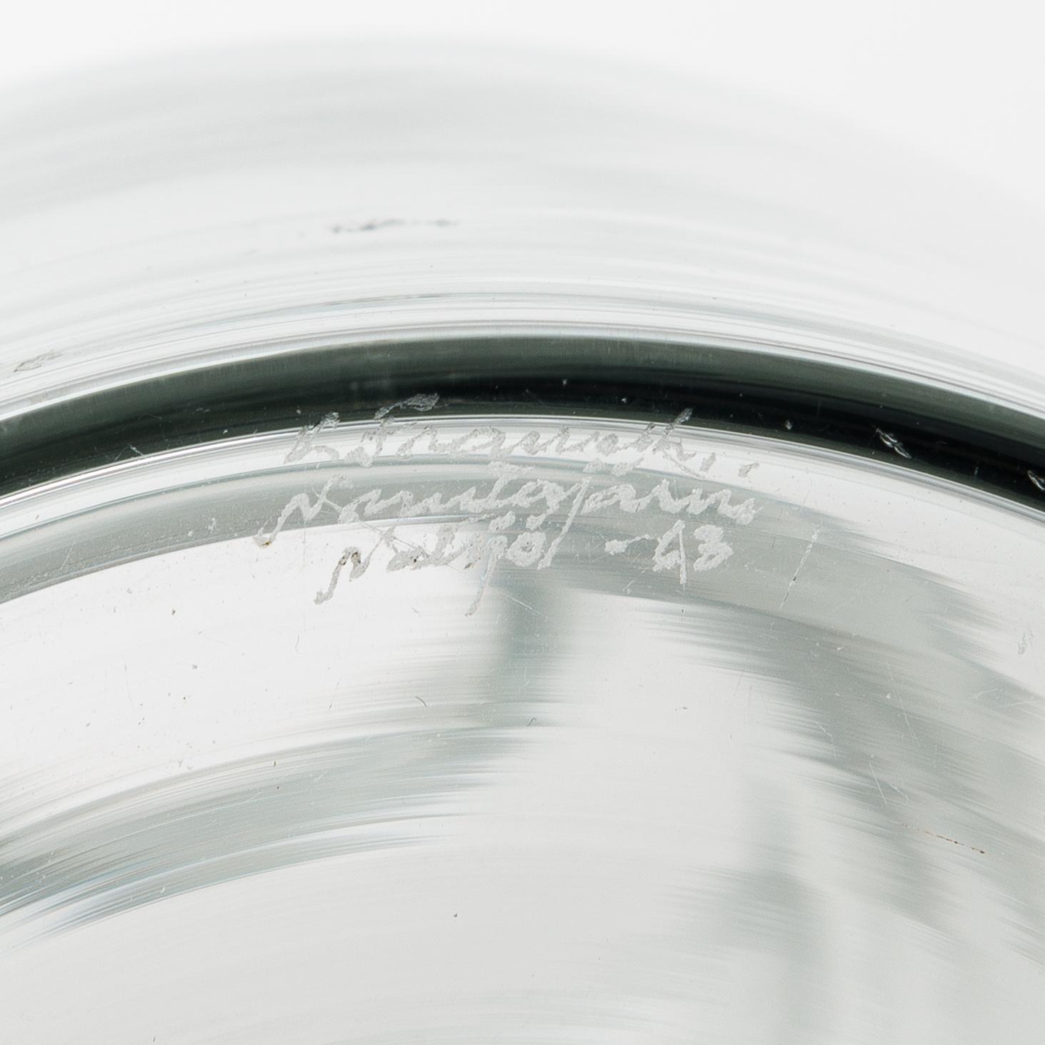 Kaj Franck, a decanter signed K. Franck, Nuutajärvi Notsjö -63.