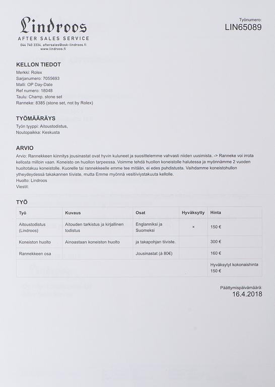 ROLEX, Day-Date, armbandsur, 36 mm.