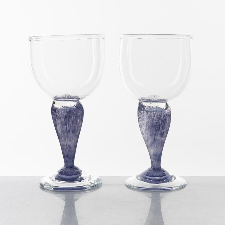 Annette Alsiö, a set of 16 wine glasses, second half of the 20th Century.