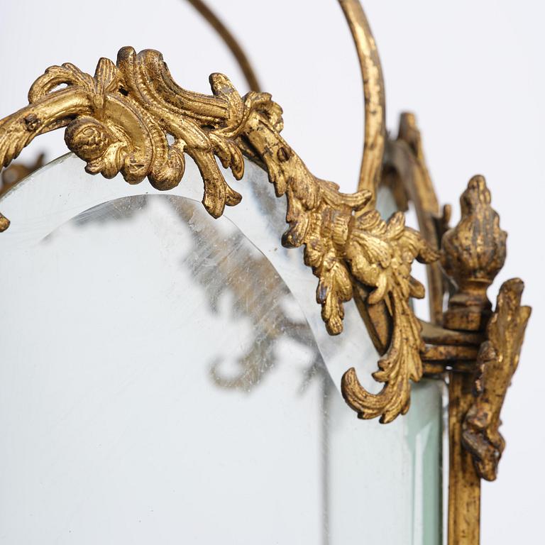 A fine Swedish rococo gilt-brass four-light lantern, Stockholm, later part of the 18th century.
